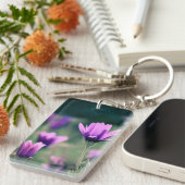 Delicate paarse bloemen sleutelhanger (Voorkant Rechts)