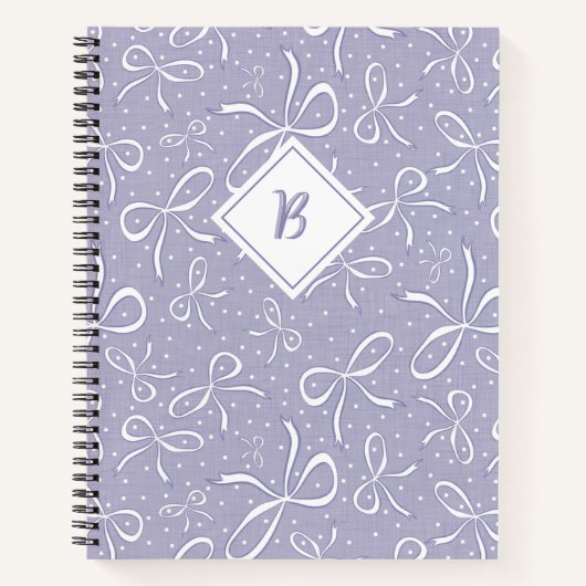 Delicate Paarse Coquette Bows Notitieboek (Voorkant)