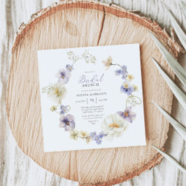 Delicate Paarse en witte uitnodiging voor wilde bl