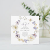 Delicate Paarse en witte uitnodiging voor wilde bl (Staand voorkant)