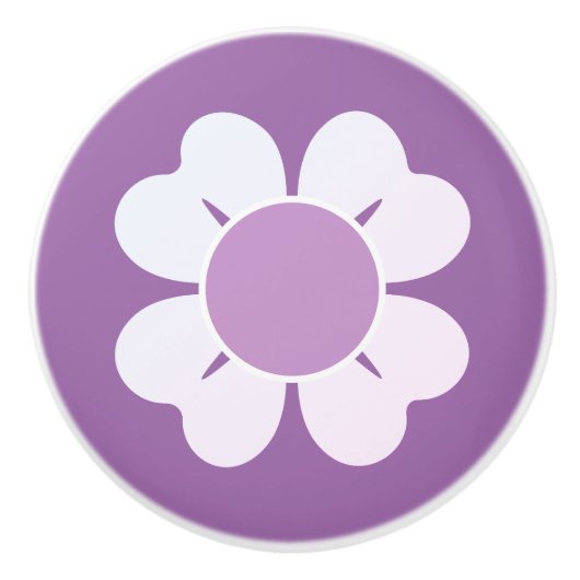 Delicate Paarse en witte ventilator Keramische Knop (Voorkant)