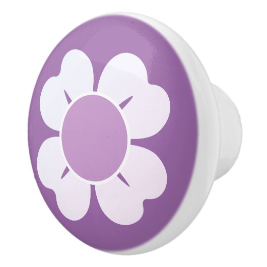 Delicate Paarse en witte ventilator Keramische Knop (Rechts)