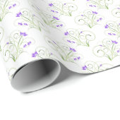 Delicate Paarse "Floral glossy" verpakkingspapier Cadeaupapier (Rol Hoek)