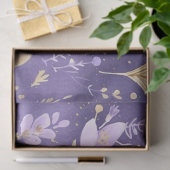 Delicate Paarse gouden bloemharten decoupage Tissuepapier (Geschenk)