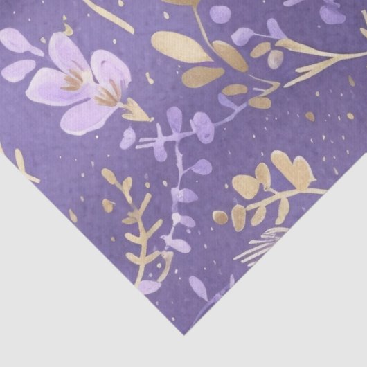 Delicate Paarse gouden bloemharten decoupage Tissuepapier (Detail)