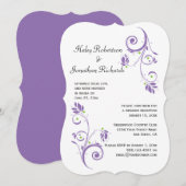 Delicate paarse groene bloemige krullen alleen ont kaart (Voorkant / Achterkant)