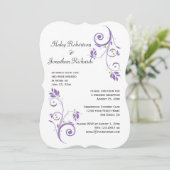 Delicate paarse groene bloemslingers receptie alle kaart (Staand voorkant)