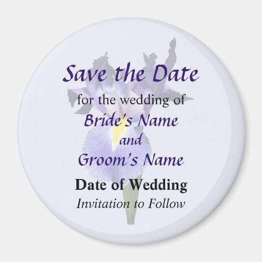 Delicate Paarse Iris Save the Date Magneet (Voorkant)