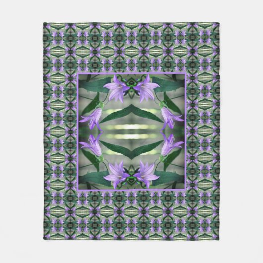 Delicate Paarse leliebloemen Abstract patroon Fleece Deken (Voorkant)