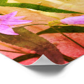 Delicate Paarse leliebloemen Distressed Art Poster (Hoek)