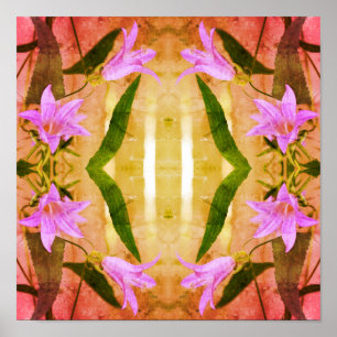 Delicate Paarse leliebloemen Distressed Art Poster