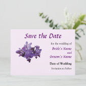 Delicate Paarse Orchideeën Bewaar de Datum Save The Date (Staand voorkant)
