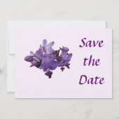 Delicate Paarse Orchideeën Bewaar de Datum Save The Date (Achterkant)