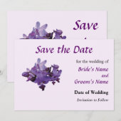 Delicate Paarse Orchideeën Bewaar de Datum Save The Date (Voorkant / Achterkant)