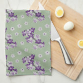 Delicate paarse Orchids theehanddoek Theedoek (Quarter Fold)