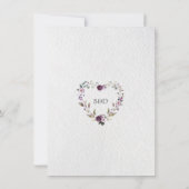 Delicate Paarse Pink Peony Flowers Gold Verloving Kaart (Achterkant)