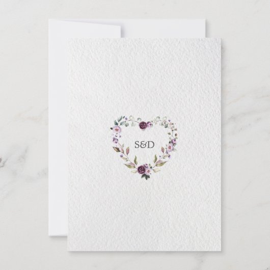 Delicate Paarse Pink Peony Flowers Gold Verloving Kaart (Achterkant)