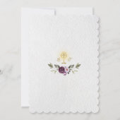 Delicate Paarse Pink Peony Flowers Heilige Communi Kaart (Achterkant)