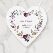 Delicate Paarse roze pink Peonies Flowers Baptisme Bedankjes Labels (Achterkant)