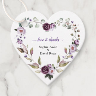 Delicate Paarse Roze Pioen Bloemen Bruiloft Bedankjes Labels