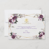 Delicate Paarse Roze Pioen Bloemen Heilige Communi Bedankkaart (Voorkant)