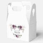 Delicate Paarse roze pony Flowers Gold Wedding Bedankdoosjes (Geopend)