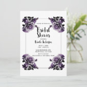 Delicate Paarse Rozen Shabby Shower Kaart (Staand voorkant)