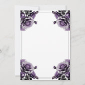 Delicate Paarse Rozen Shabby Shower Kaart (Achterkant)