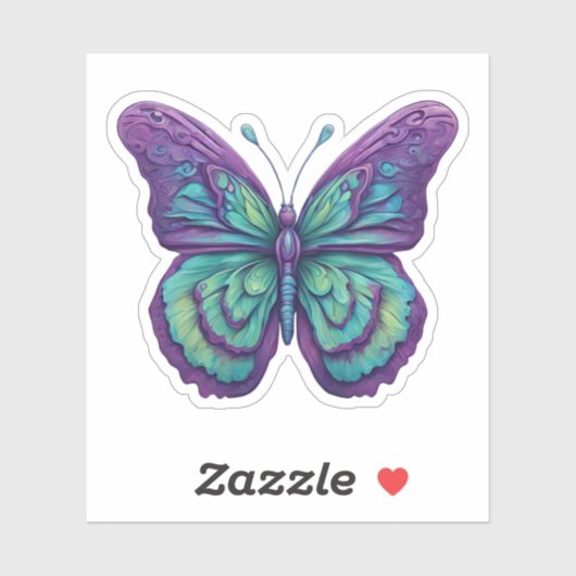 Delicate Paarse Vlinder Waterdicht Sticker (Vel)