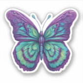 Delicate Paarse Vlinder Waterdicht Sticker (Voorkant)