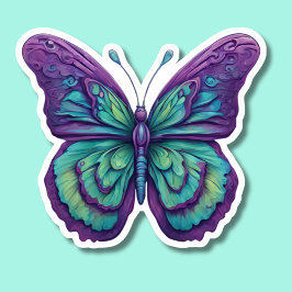 Delicate Paarse Vlinder Waterdicht Sticker