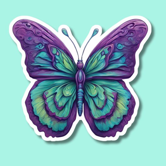 Delicate Paarse Vlinder Waterdicht Sticker