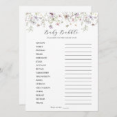 Delicate Paarse wilde bloem Baby Babble Scramble Kaart (Voorkant / Achterkant)