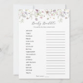 Delicate Paarse wilde bloem Baby Babble Scramble Kaart (Voorkant)