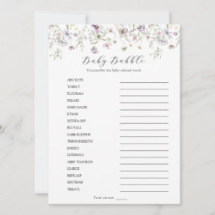 Delicate Paarse wilde bloem Baby Babble Scramble Kaart