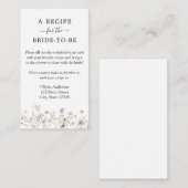 Delicate Paarse wilde bloem Bridal Recipe Request Informatiekaartje (Voorkant / Achterkant)