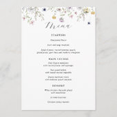 Delicate Paarse Wilde Bloem Bruiloftsmenu Menu (Voorkant)