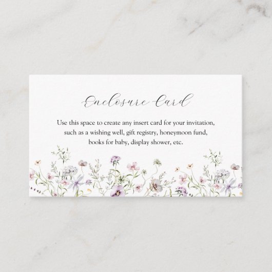 Delicate Paarse Wilde Bloem Kaart (Voorkant)