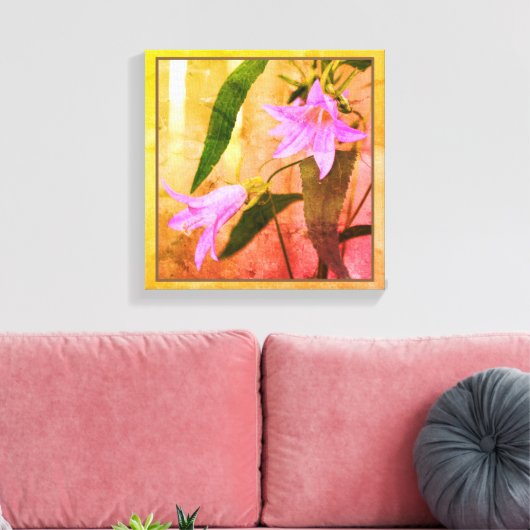 Delicate Paarse wilde bloemen bedroefd Canvas Afdruk (Insitu (Woonkamer))