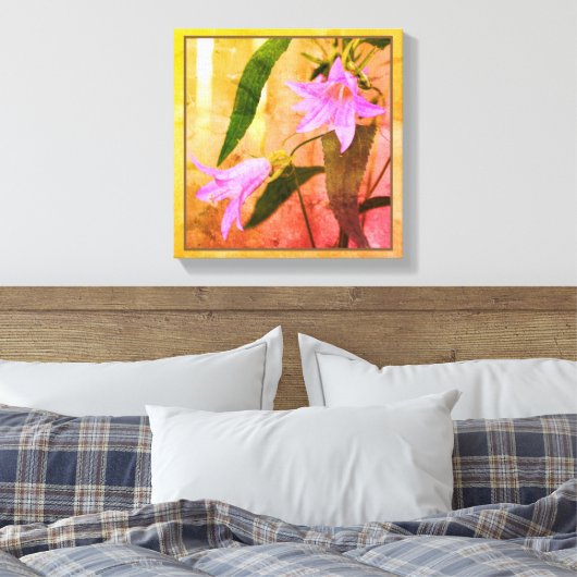 Delicate Paarse wilde bloemen bedroefd Canvas Afdruk (Insitu (Slaapkamer))