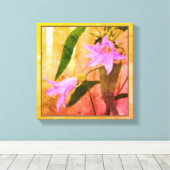 Delicate Paarse wilde bloemen bedroefd Canvas Afdruk (Insitu (Houten vloer))