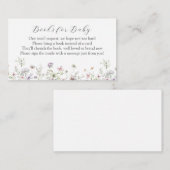 Delicate Paarse wilde bloemen Boeken voor Baby Informatiekaartje (Voorkant / Achterkant)