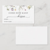 Delicate Paarse Wildflower raad hoeveel kisses Informatiekaartje (Voorkant / Achterkant)