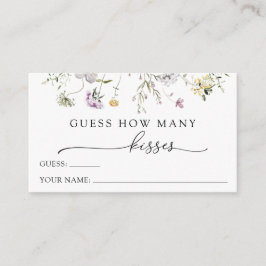 Delicate Paarse Wildflower raad hoeveel kisses Informatiekaartje