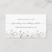 Delicate Paarse Wildflower Wedding RSVP Online Enc Informatiekaartje (Voorkant)