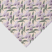 Delicate Paarse witte orchideeën op  crème Tissuepapier (Detail)