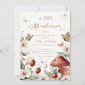 Delicate Paddenstoel Baby Shower  Kaart (Voorkant)