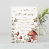 Delicate Paddenstoel Baby Shower  Kaart (Staand voorkant)