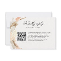 Delicate pampas gras online RSVP QR Code