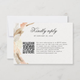 Delicate pampas gras online RSVP QR Code Kaartje